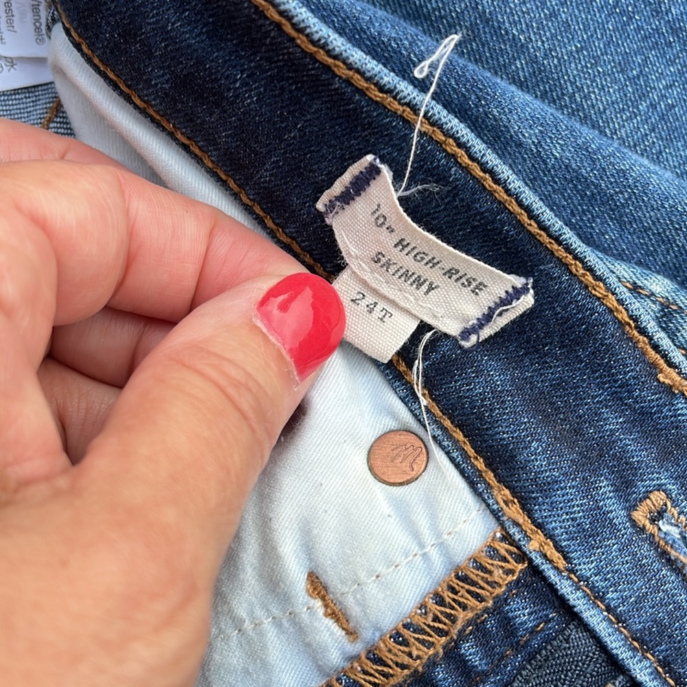 Madewell high rise skinny Blue Jeans Size 24T - Picture 5 of 7